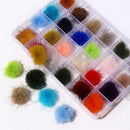 Magnetic Design Faux Fur Detachable Removable Nail Pom Balls Soft Fluffy