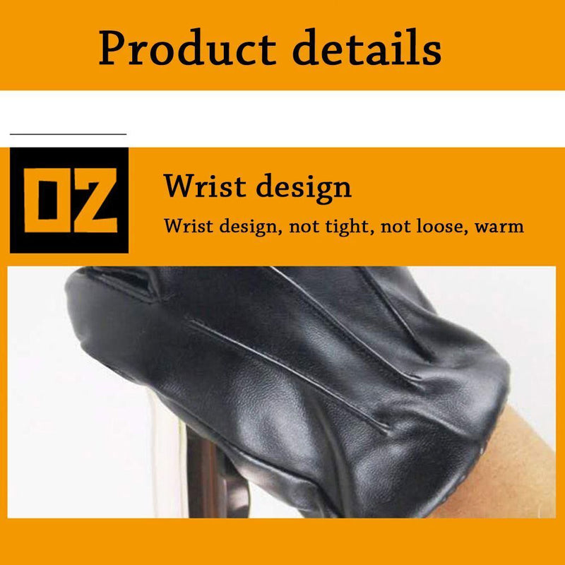Drive Gothic Punk Fleece Guantes Touch Screen Gloves PU Leather Gloves Thicken