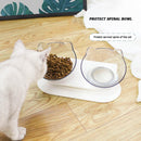 Tilt Cat Ear Detachable Bowl Transparent Non-slip Food Holder Feeder Pets Sup
