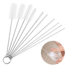 10pcs Nylon Tube Straw Brushes Set Glasses Keyboards Cleaning Brush (White)
