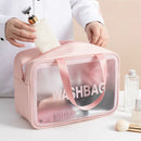 Multifunction Womens Cosmetic Wash Bag PVC Waterproof Bag (Pink Large)
