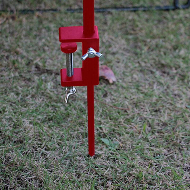 Folding Lamp Pole Camping Bracket Hook Outdoor Light Stand Tripod (Red)