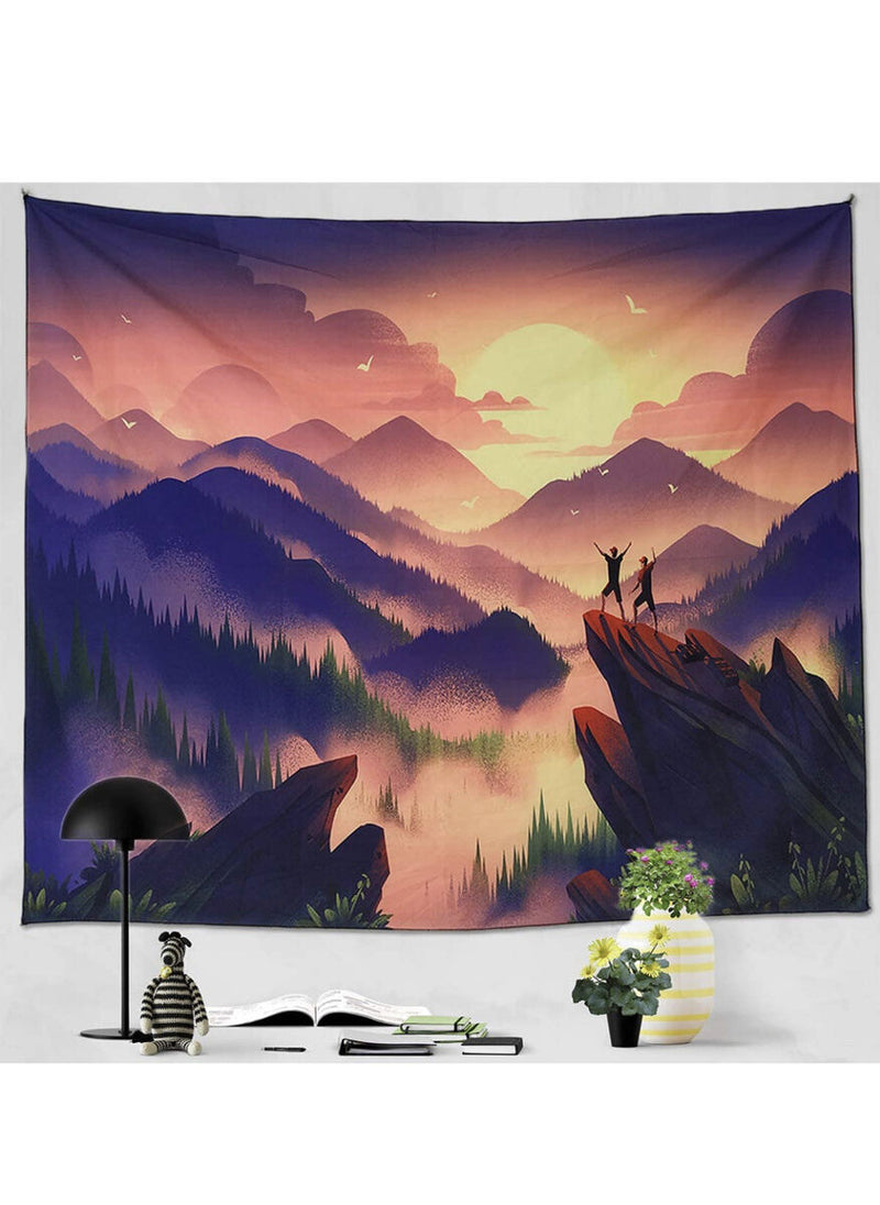 Tapestry Wall Hanging Mountain Sunset Landscape Bedroom Dorm Home 51.2 x 59.1"