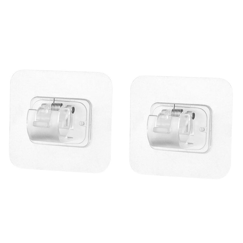 2Pcs Hooks Punch-free Curtain Rod Clip Hook Shower Curtain Rod Hanging Holder`