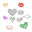5pcs Love Heart Cutting Die Stencil Scrapbook Template Frame DIY Craft