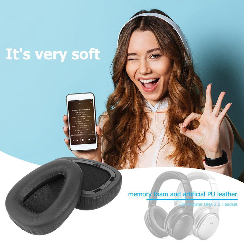 2pcs Ear Pads Foam Cushions Earpads Cover for Monster DNA 2.0 Headset Headphone