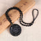 Women Black Reiki Dragon Phoenix Carved Obsidian Necklace Lucky Pendant BaGua