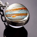 Solar System Metal Pendant Galaxy Earth Mars Glass Moon Keychain (Jupiter) Newly