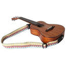 Adjustable Guitar Ukulele Strap Rainbow Webbing Belt with PU Leather Ends 4.3ft