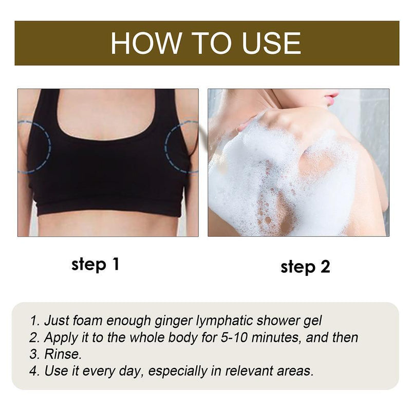 10ml Shower Gel Ginger Body Wash Moisturizing Removes Lymph (Box Storage)