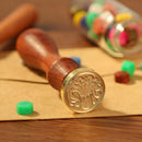 Retro Plant Pattern Wood Handle Wax Seal Stamp Post Decor Craft (Wax Seal-2