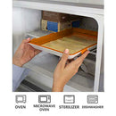 Food Preservation Tray Plastic Food Fresh Storage Plates Container (Orange)