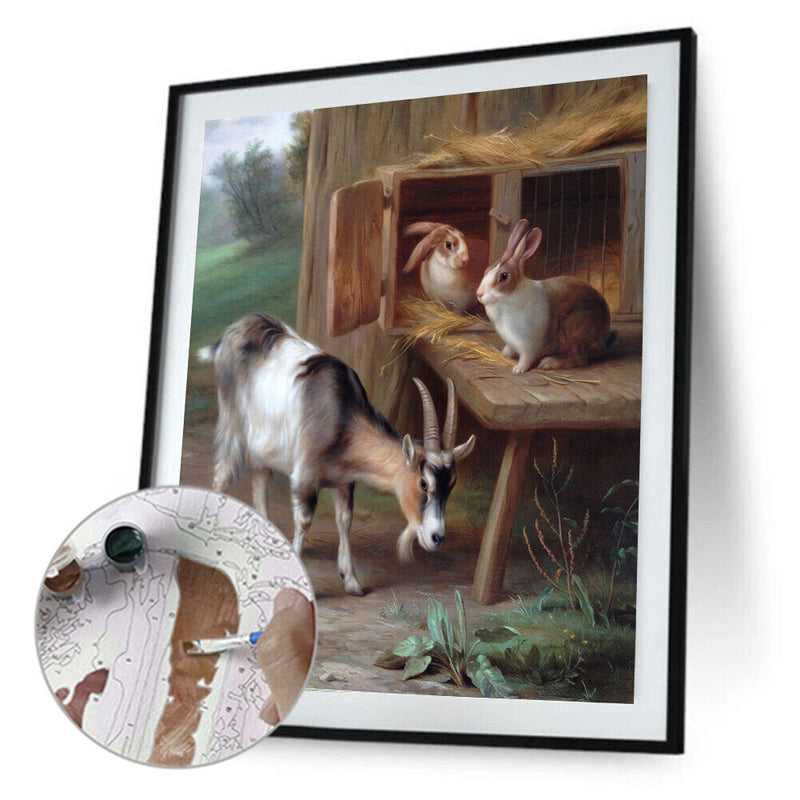 Goat Rabbit Oil Paint By Numbers Kit DIY Acrylic Painting on Canvas (B1481)