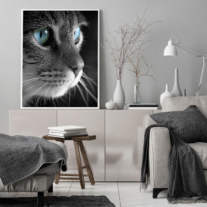 Cat Frameless Picture Oil Paint By Numbers Hand Painted Picture for Bedroom
