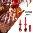 2pcs Bicycle Tubeless Valve Set Bike CNC Machined Anodized Tool (44mm Red) Newly