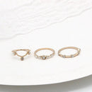 Ring Women Girls Crystal Geometric Ring Set Opening Finger Ring Bohemian