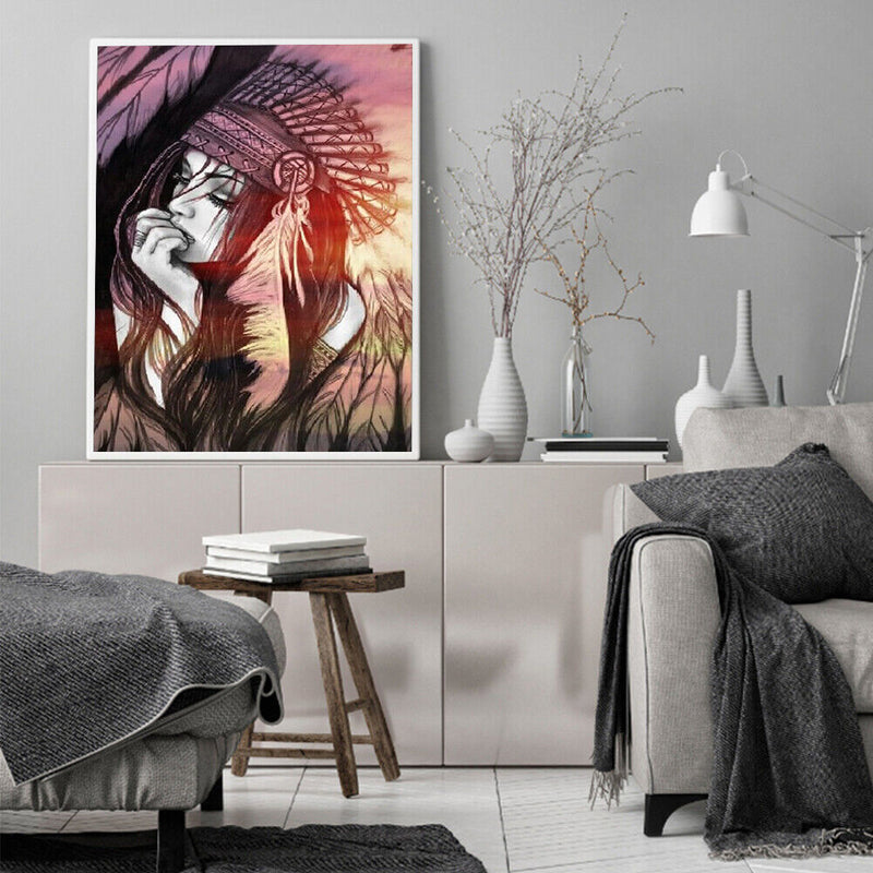 Indigenous Girl Oil Paint By Numbers Kits Canvas DIY Picture Hand Painted