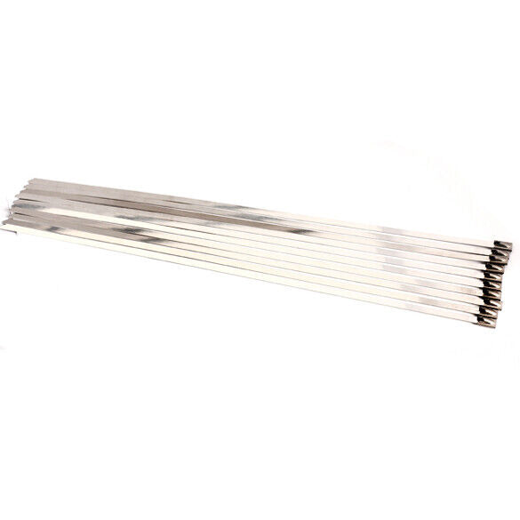 100PCS 4.6x300mm Stainless Steel Exhaust Wrap Coated Locking Cable Zip Ties