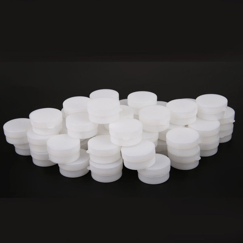 50pcs Plastic Cosmetic Sample Container 5 Grams Jars Pot Small Blank White