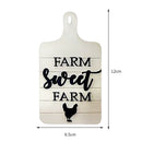 Wooden Farmhouse White Cow Letter Sculptures Ornament Round Plate Desktop Crafts