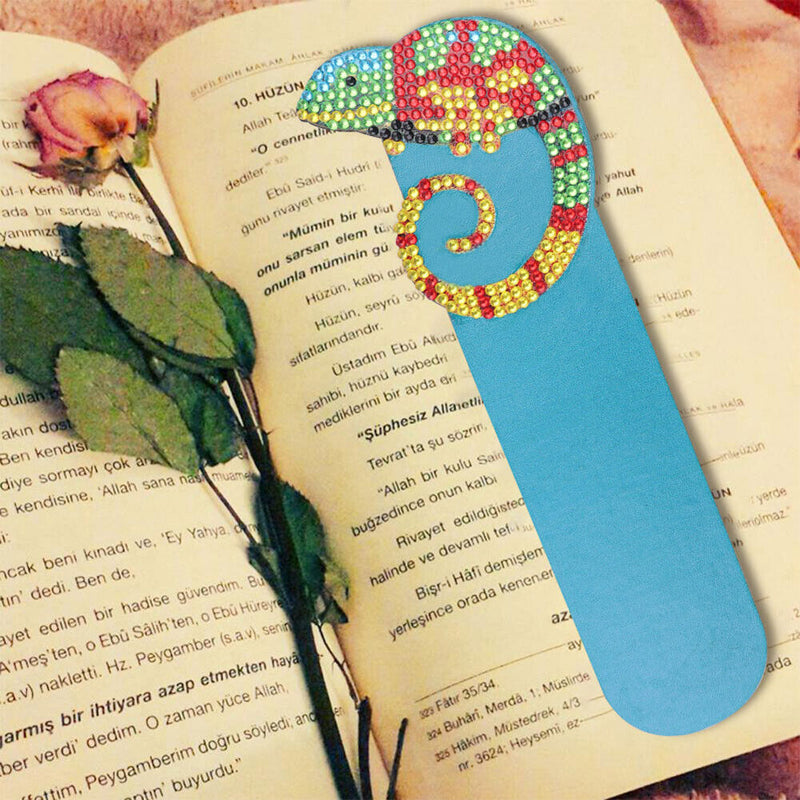 DIY Diamond Painting Leather Bookmark Mosaic Special-shaped Drill Craft Art Gift
