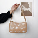 Fashion Women Butterfly Print PU Underarm Bag Casual Ladies Small Shoulder Bags