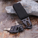 Carabiner Hook Webbing Buckle Nylon Molle Belt Hanging Key Ring(Black)
