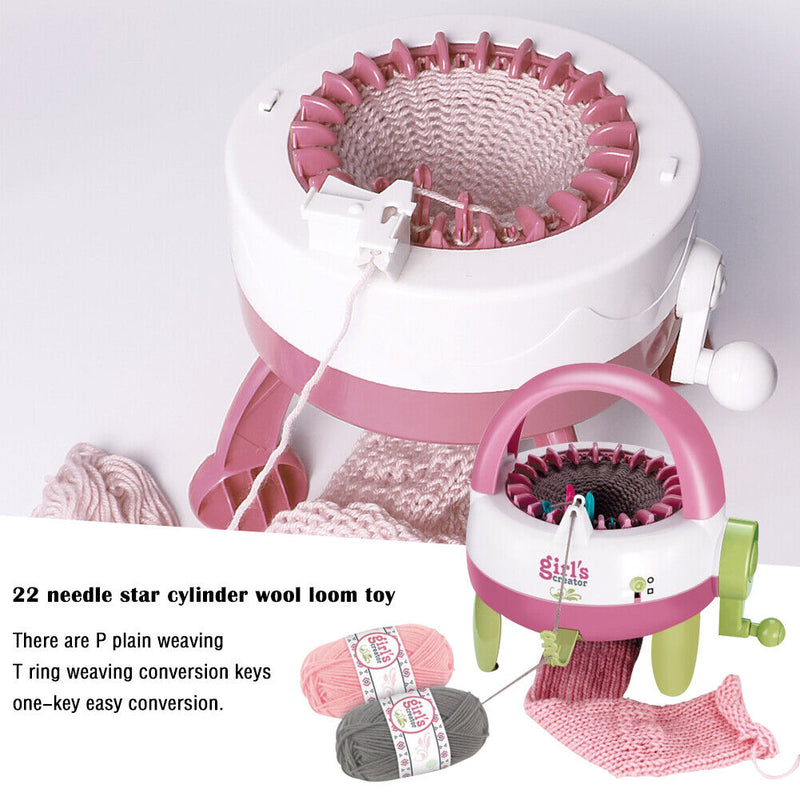 22 Needles Handmade Wool Knitting Machine Rotating Sewing Tool for Kids