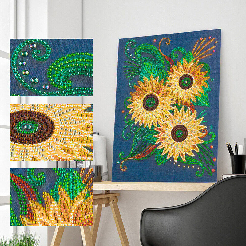 Mosaic Special Shaped DIY 5D Flowers Diamond Painting Drawing Kit for Wall Decor