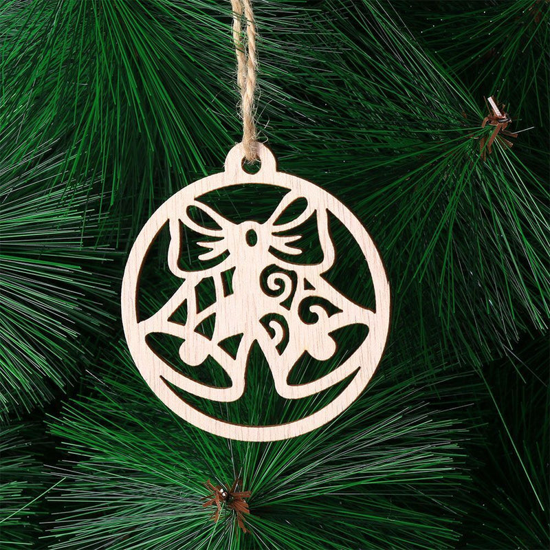 Wooden Pendants Hanging Ornaments Xmas Tree Wood Chip Christmas Decorations