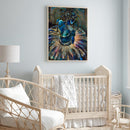 Hand Painted Blue Girl Acrylic Drawing Coloring Picture DIY Oil Paint by Numb