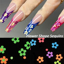 Neon Nail Glitter Flakes Flower Shape Sequins Hollow Out Glitter Flakes