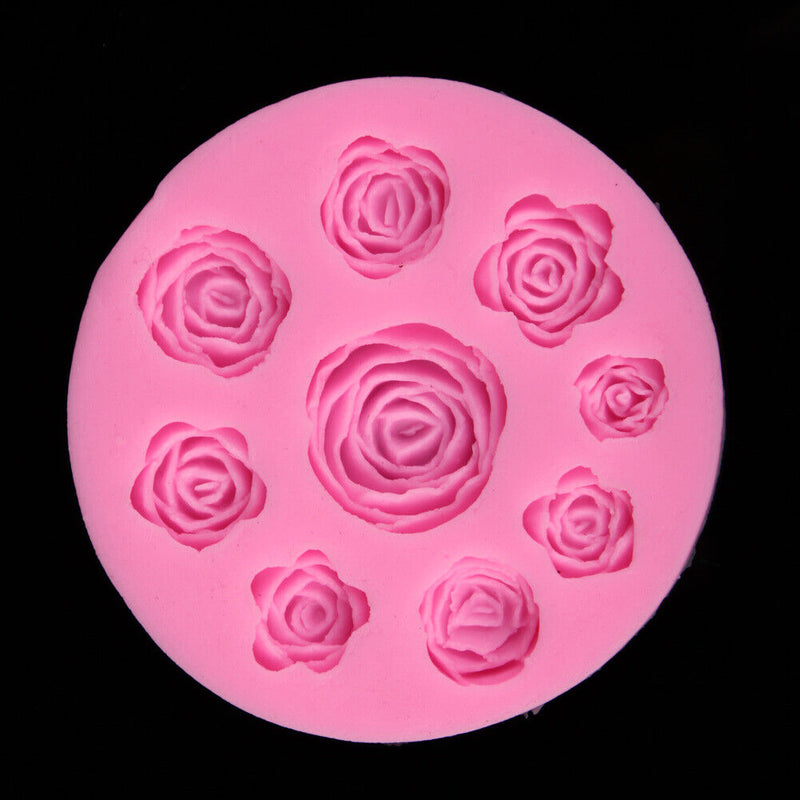 Rose Flower Fondant Cake Chocolate Baking Sugarcraft Mould Tool