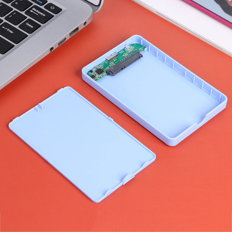 2.5 inch USB 3.0 Hard Disk Enclosure 6Gbps HDD SSD External Case (Blue)
