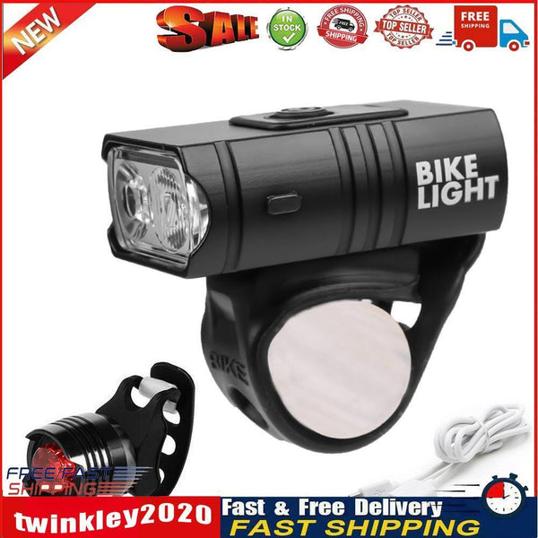 2xT6 Bicycle Light LED Cycling USB Rechargeable 800LM Front Taillight Set Newly