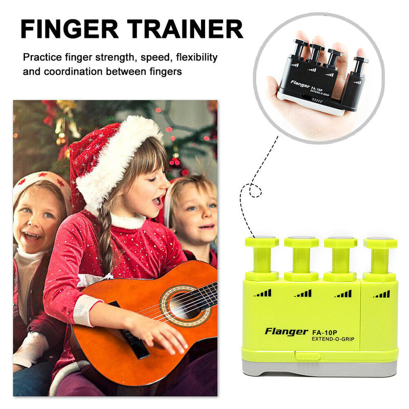 Flanger Piano Finger Trainer Exerciser Guitar Finger Strength Tool (Green) Newly