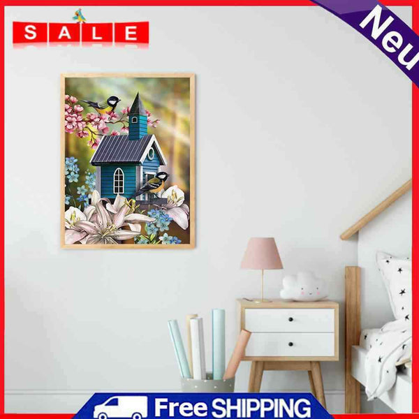 5D Rhinestone Pictures DIY Lily Bird Full Round Drill Diamond Painting Craft Kit