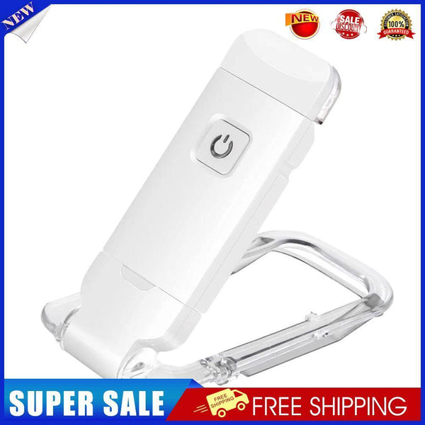 Book Night Reading Light - USB Rechargeable Clip-on Mini LED Lamp (White)