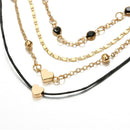 Girl Jewelry Foot Bracelet Beads Multilayer  Black Rope Chain Heart Anklets