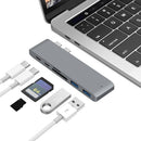 Dual Type-C Hub 2 Ports USB 3.0 TF Card Reader Adapter for MacBook Pro 2016 2017