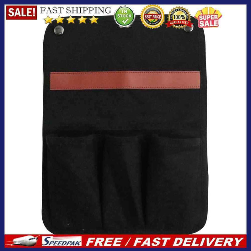 Canvas Storage Bag Camping Chair Arm Cell Phone Multi Pocket Hanging Organi