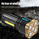 USB Rechargeable LED+COB Flashlight Camping Hiking Power Display Torch Spotlight
