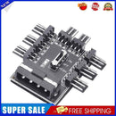PC Speed Controller Adapter 3-level 12V Power Supply Cooler for 8-way Fans