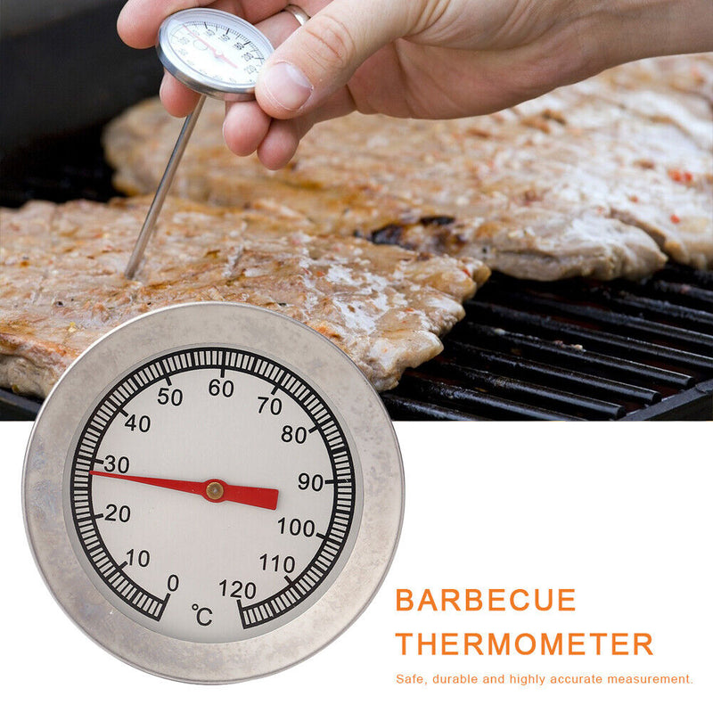 Stainless Steel Barbecue Grill Thermometer 0-120 Celsius Oven Temperature G