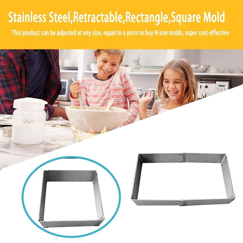 Stainless Steel Retractable Rectangle Square Mousse Ring Cake Baking Mold