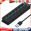 Powered USB 3.0 Hub Splitter with Individual Switches for Computer (7 Port)