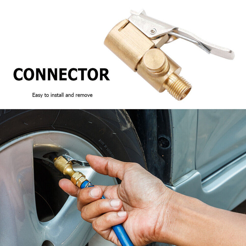 Car Pump Valve Clip Adapter Male-thread Brass Auto Tire Supplies (Deflated)