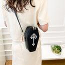 #A Gothic Crossbody Bags Coffin Shape Fashion Messenger Pouch Small Satchels Pur