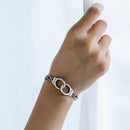 Simple Stainless Steel Freedom Adjustable Link Charm Women Bracelet Jewelry
