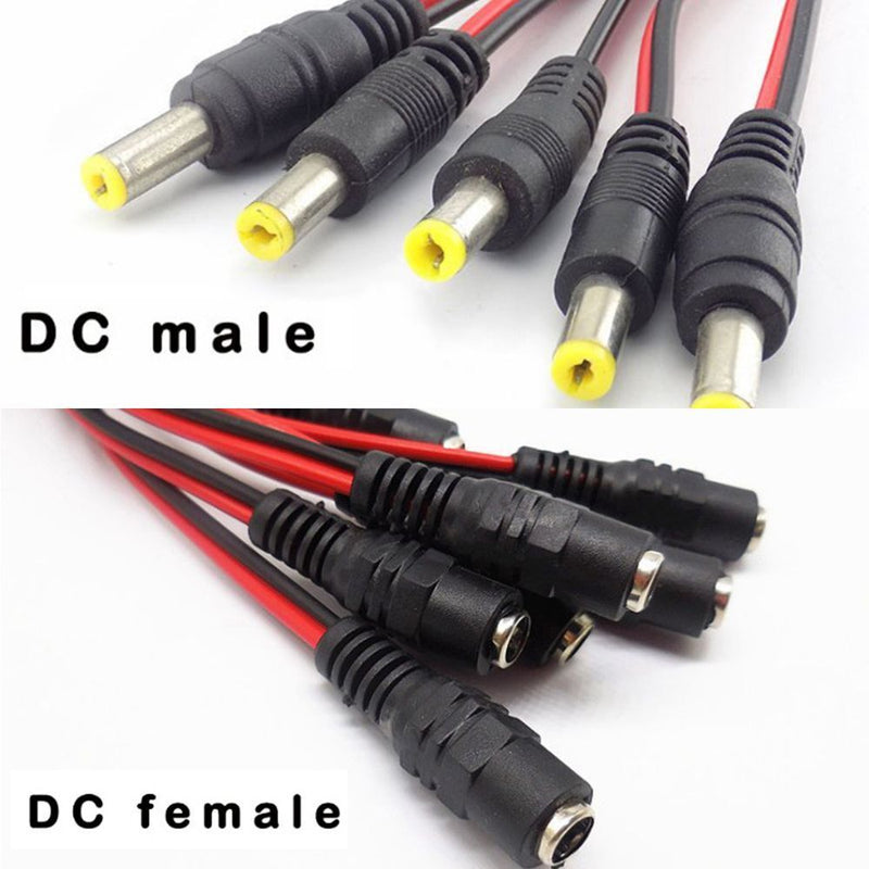 Wire 12V Male Female Socket Jack Adapter Cable DC Power Pigtail Plug Connector